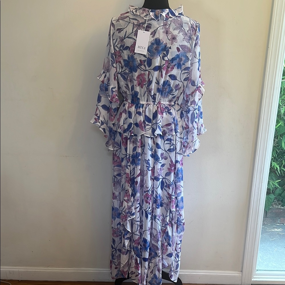 Misa Los Angeles Karina Ruffle-Trim Floral Chiffon Midi Dress - Picture 7 of 9
